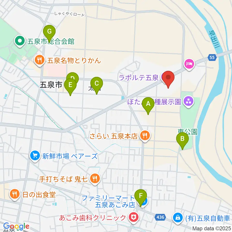 ラポルテ五泉周辺の駐車場・コインパーキング一覧地図