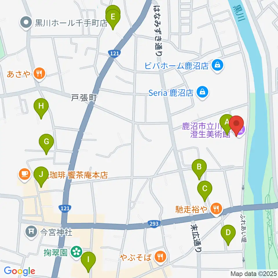 鹿沼市立川上澄生美術館周辺の駐車場・コインパーキング一覧地図