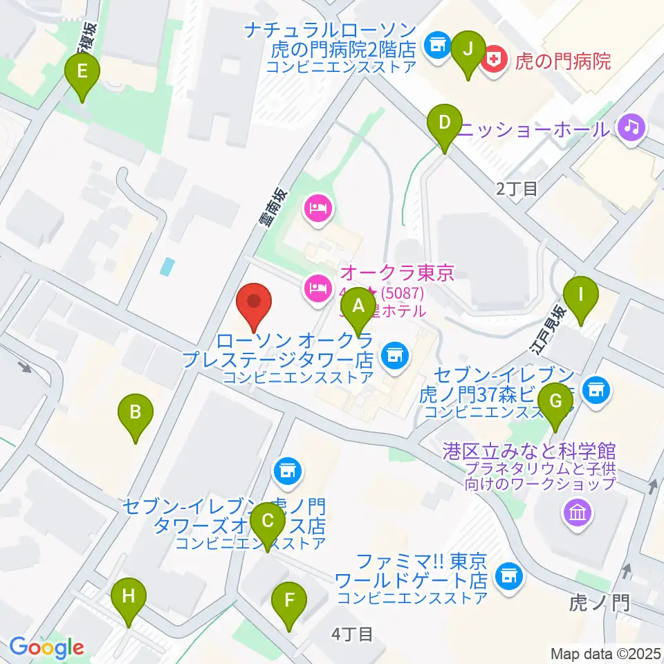 大倉集古館周辺の駐車場・コインパーキング一覧地図