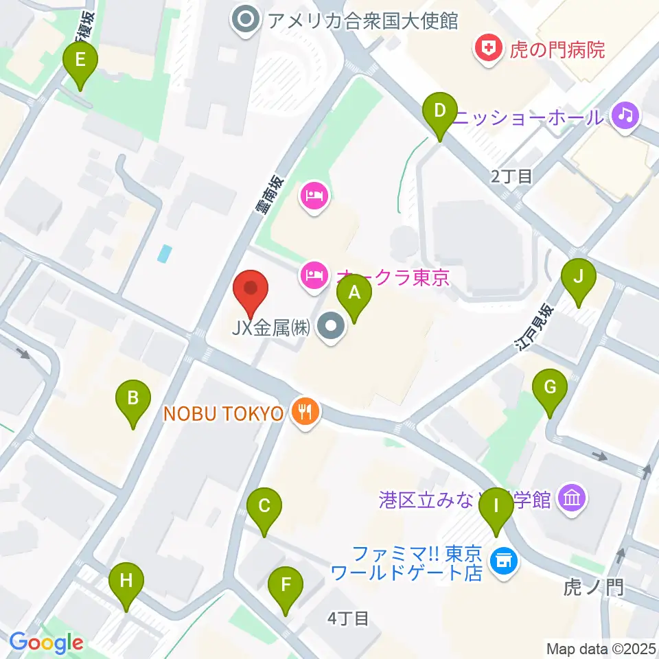 大倉集古館周辺の駐車場・コインパーキング一覧地図