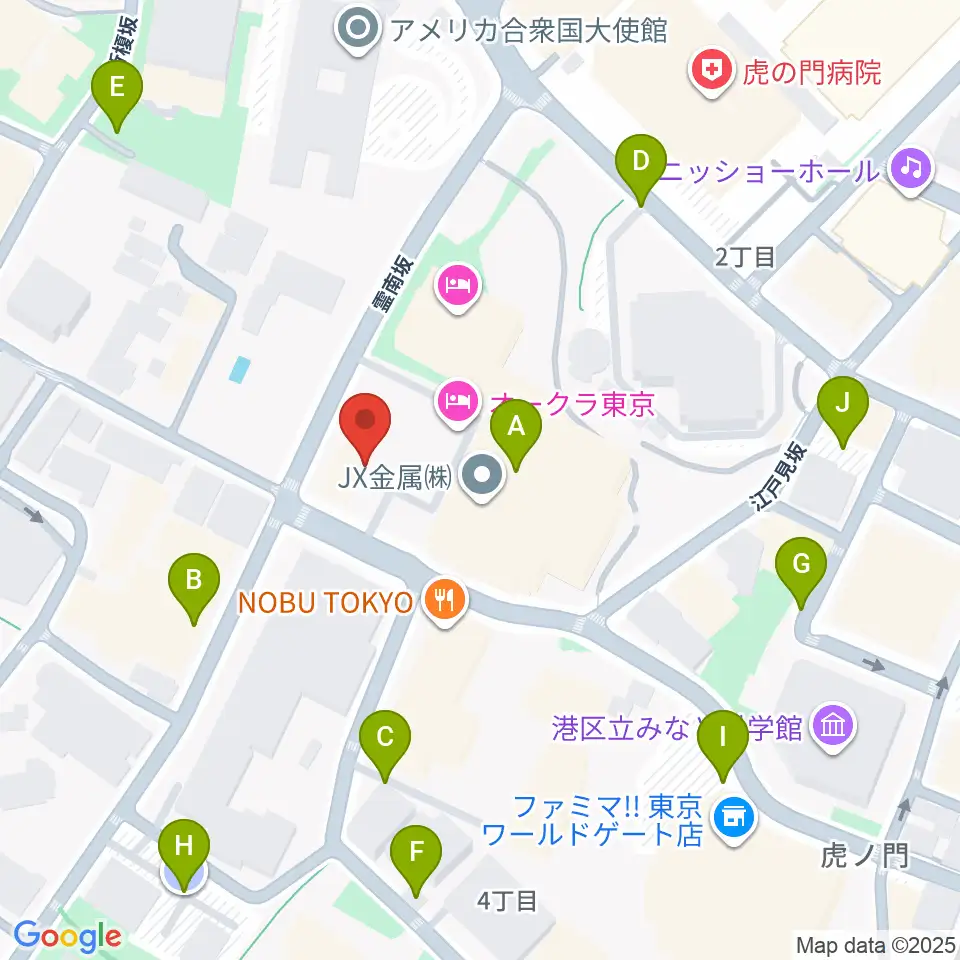大倉集古館周辺の駐車場・コインパーキング一覧地図