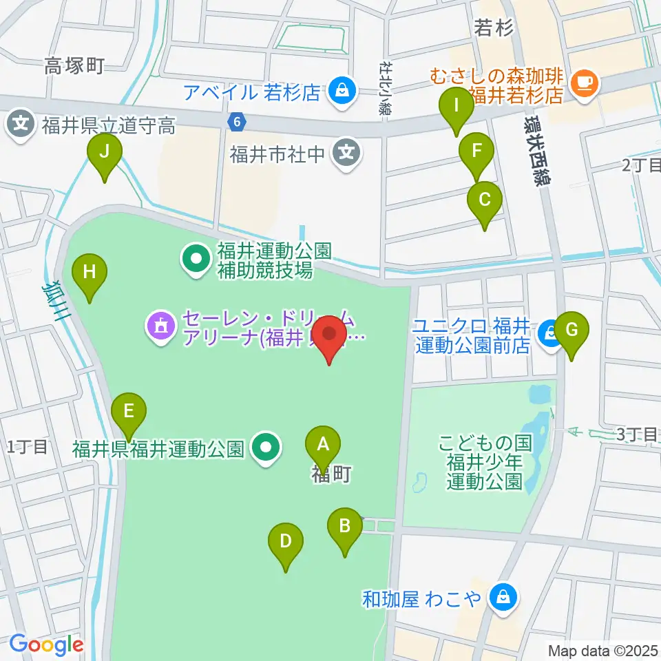 福井県営陸上競技場 9.98スタジアム周辺の駐車場・コインパーキング一覧地図