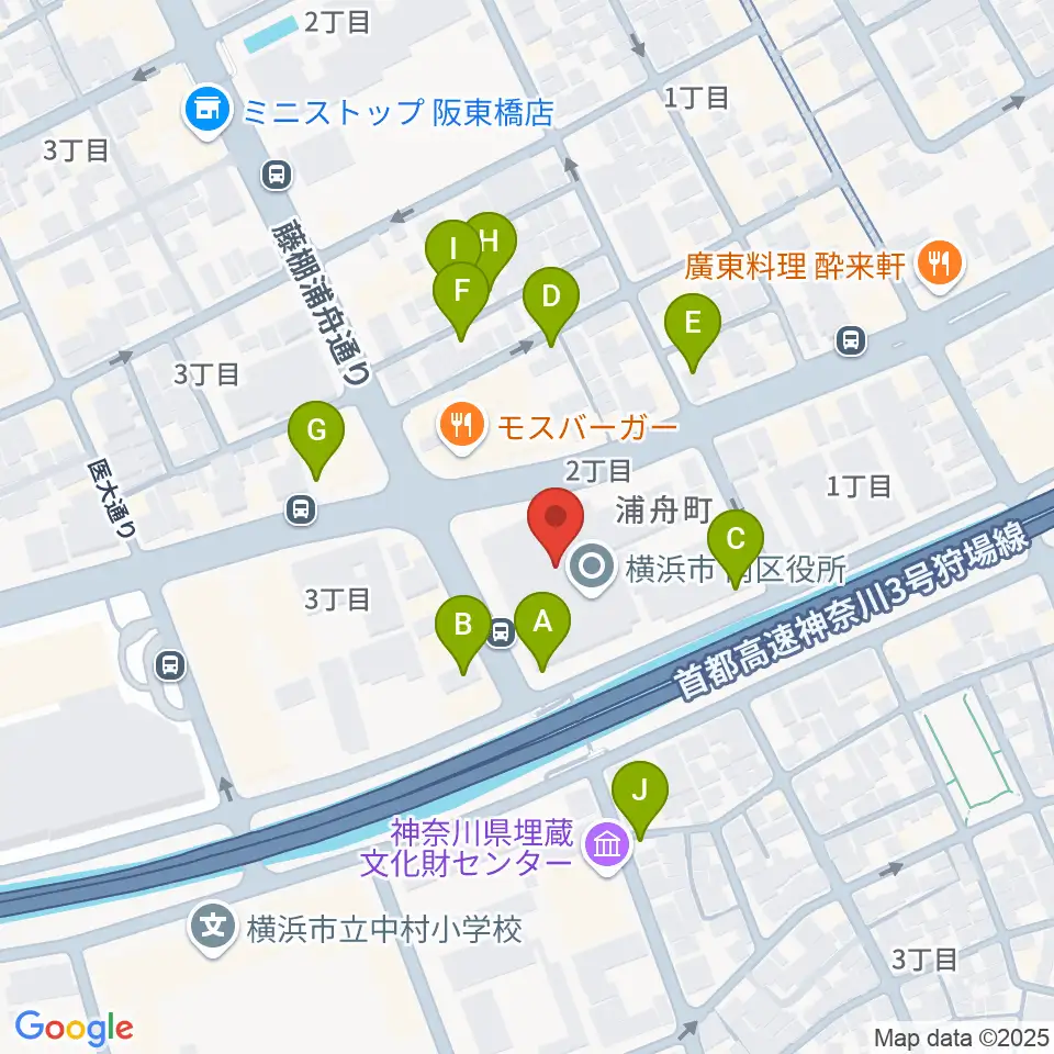 横浜市南公会堂 みなみん周辺の駐車場・コインパーキング一覧地図