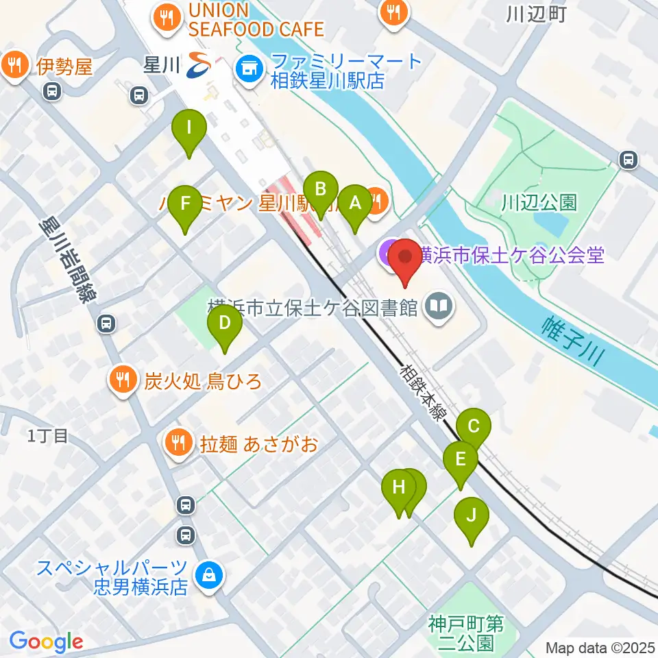 横浜市保土ケ谷公会堂周辺の駐車場・コインパーキング一覧地図