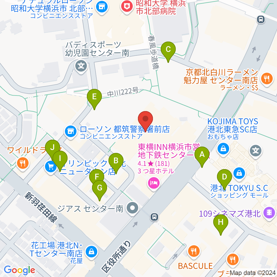 都筑公会堂周辺の駐車場・コインパーキング一覧地図