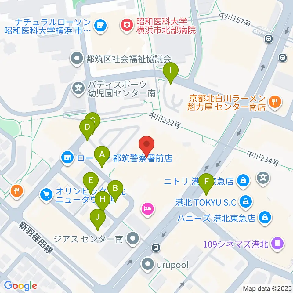 都筑公会堂周辺の駐車場・コインパーキング一覧地図
