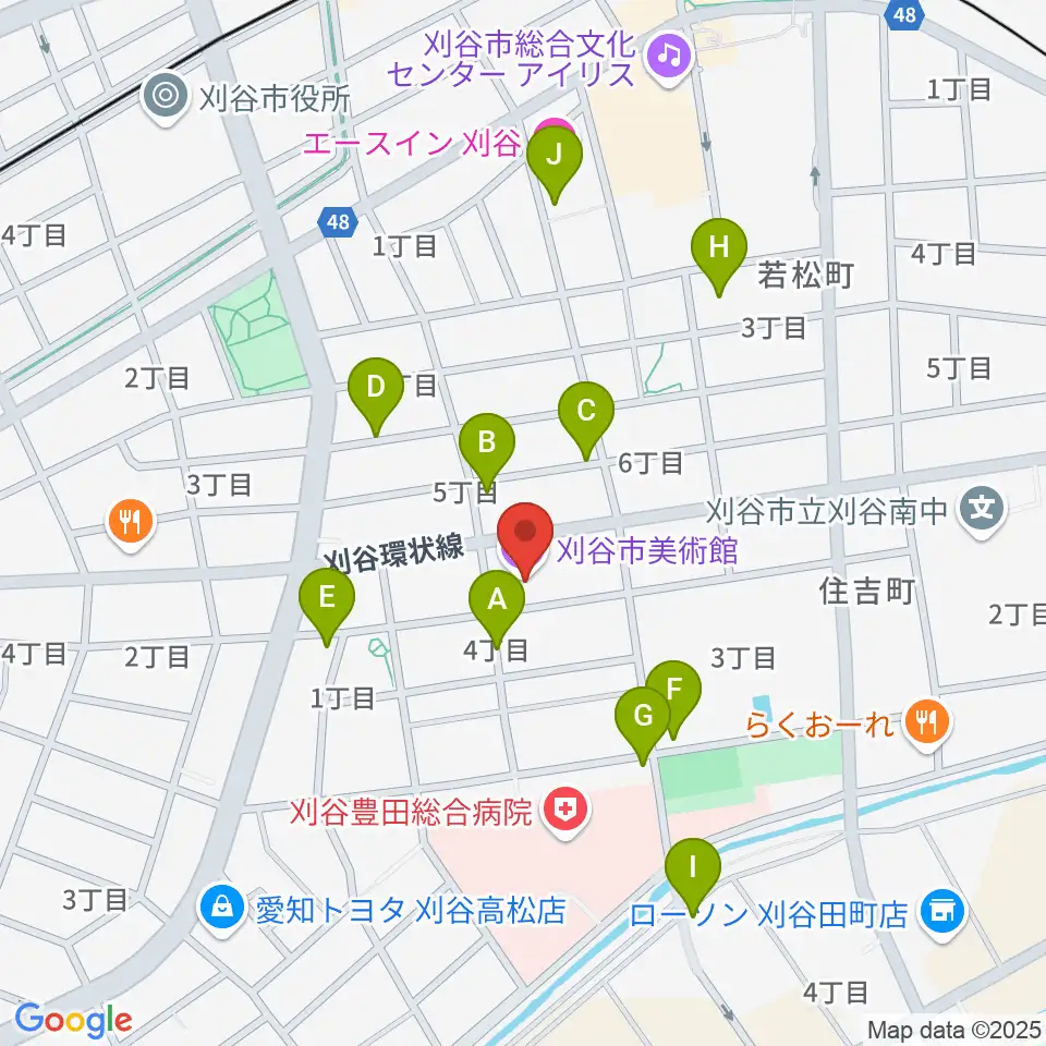 刈谷市美術館周辺の駐車場・コインパーキング一覧地図