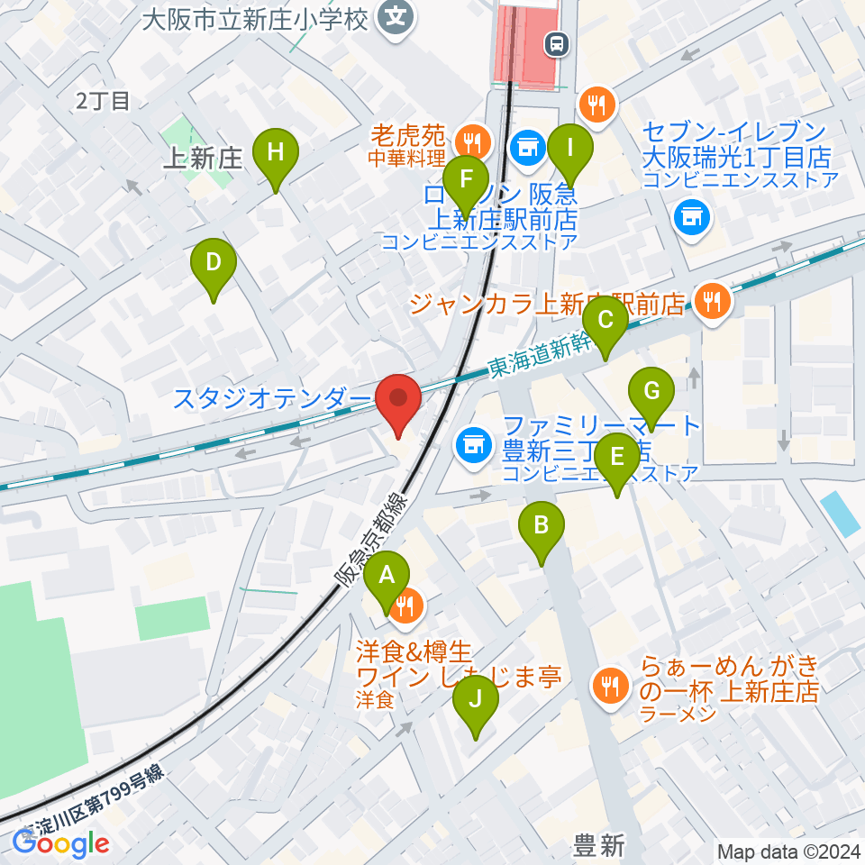 上新庄スタジオテンダー周辺の駐車場・コインパーキング一覧地図