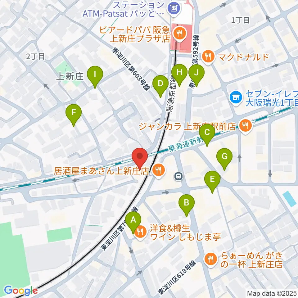 上新庄スタジオテンダー周辺の駐車場・コインパーキング一覧地図