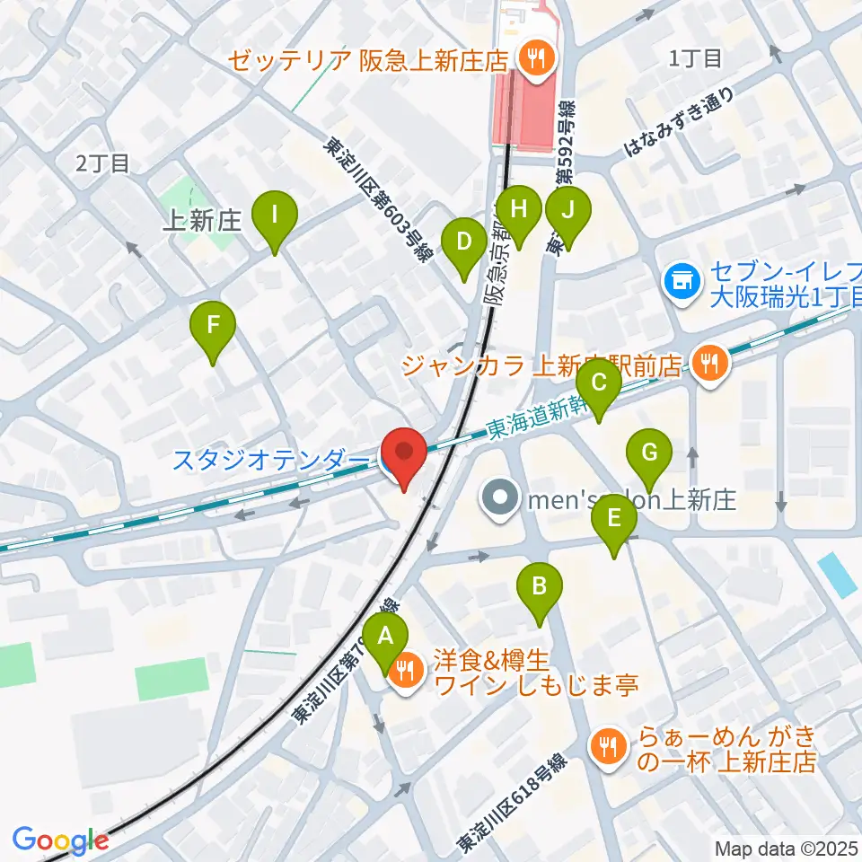 上新庄スタジオテンダー周辺の駐車場・コインパーキング一覧地図