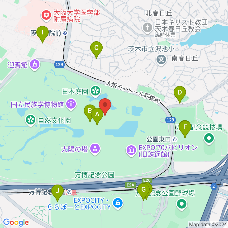 大阪日本民芸館周辺の駐車場・コインパーキング一覧地図