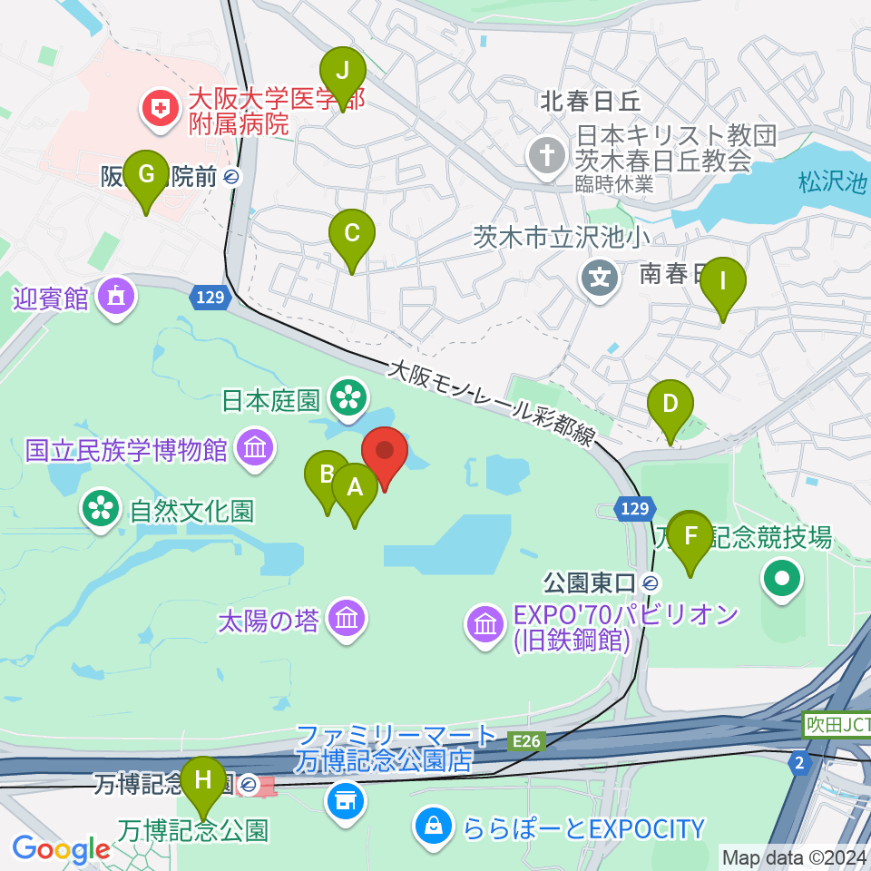 大阪日本民芸館周辺の駐車場・コインパーキング一覧地図