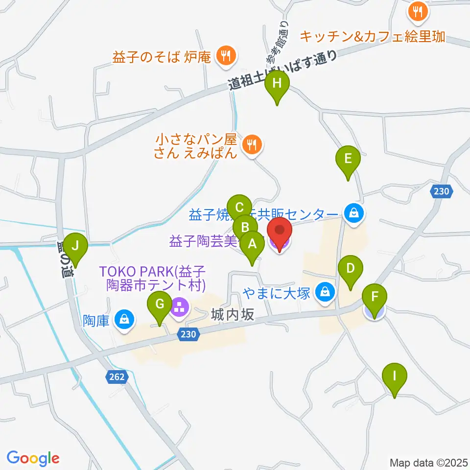 益子陶芸美術館周辺の駐車場・コインパーキング一覧地図