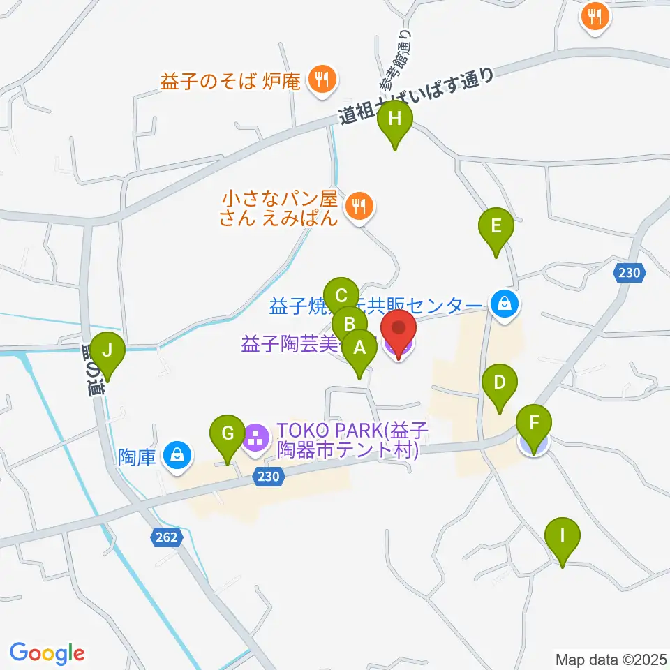 益子陶芸美術館周辺の駐車場・コインパーキング一覧地図