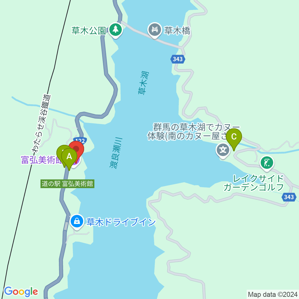 富弘美術館周辺の駐車場・コインパーキング一覧地図