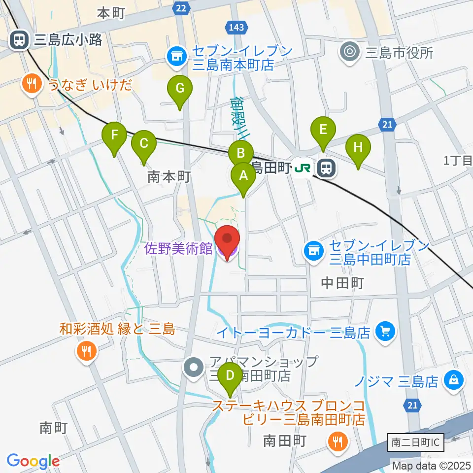 佐野美術館周辺の駐車場・コインパーキング一覧地図