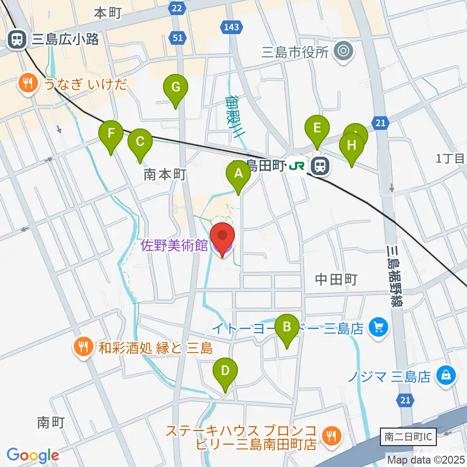 佐野美術館周辺の駐車場・コインパーキング一覧地図