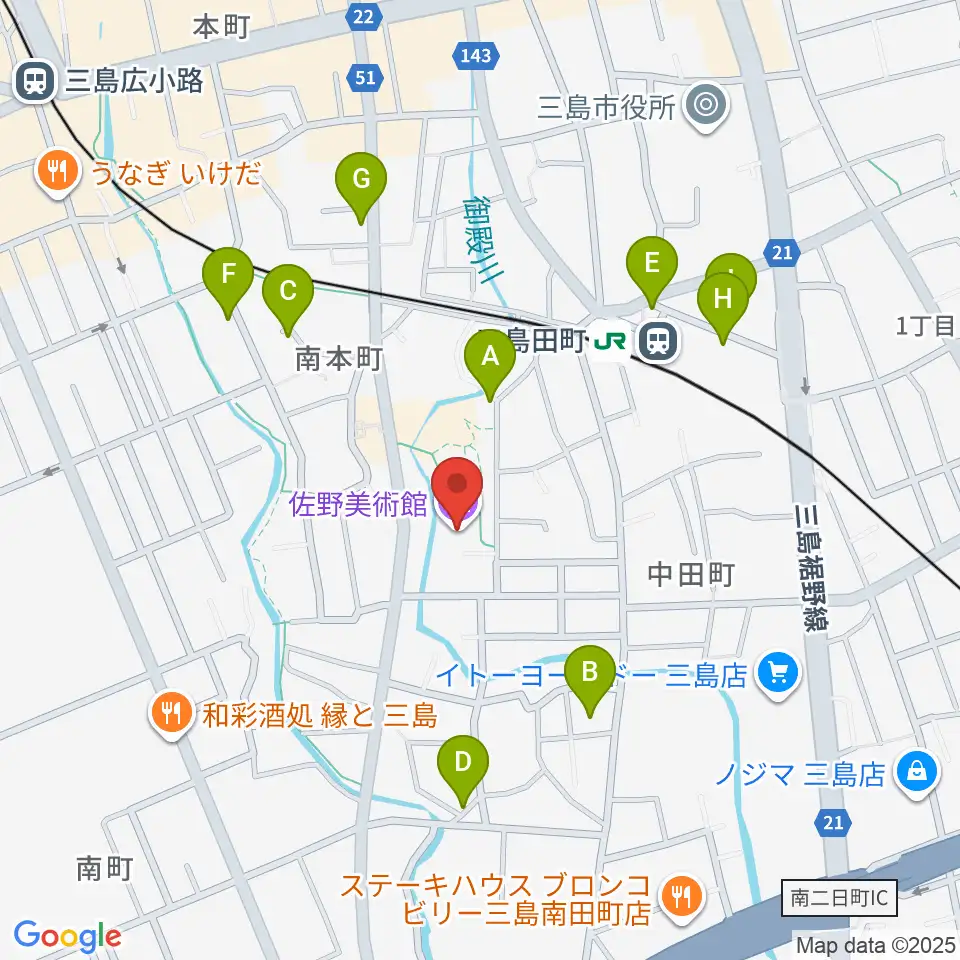 佐野美術館周辺の駐車場・コインパーキング一覧地図
