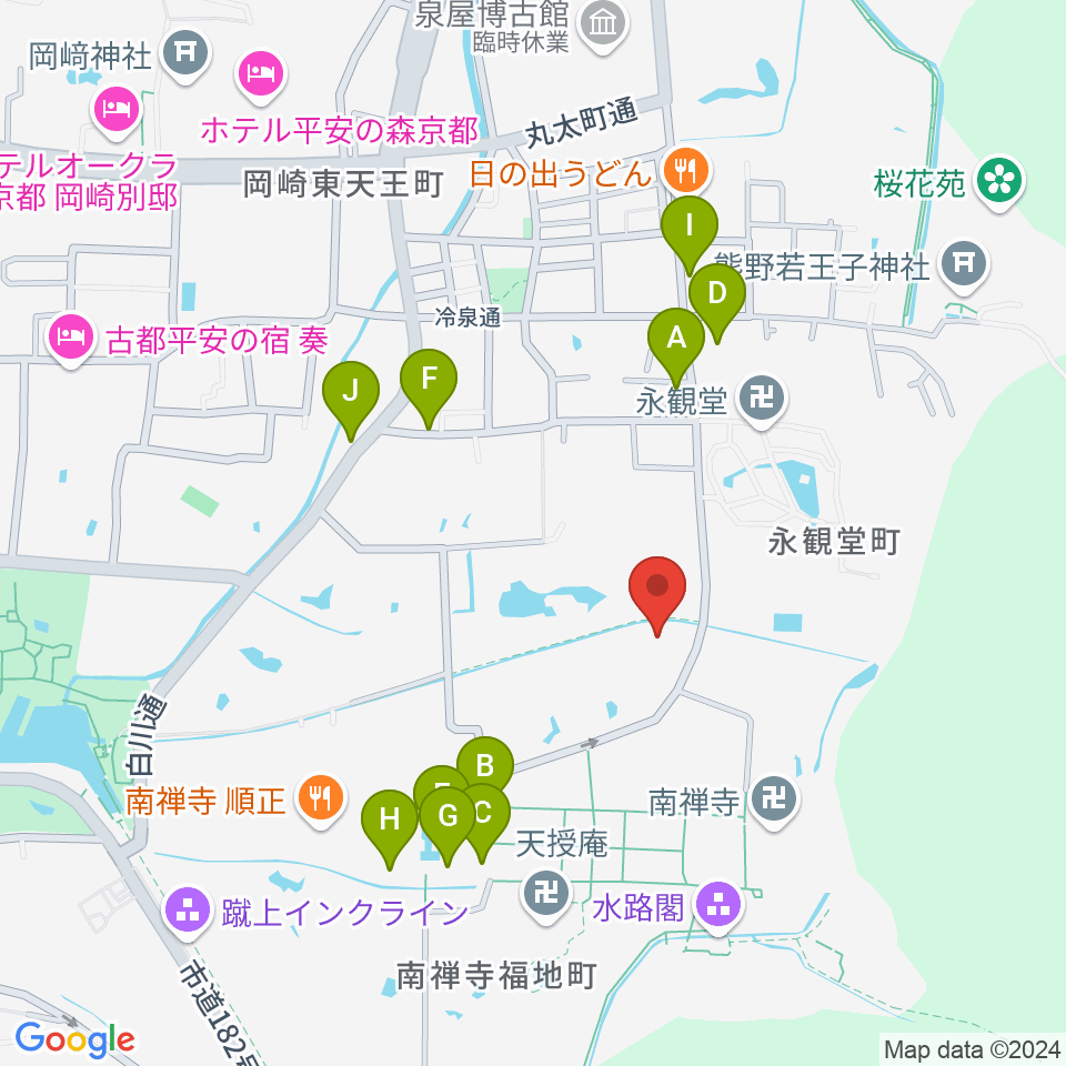 野村美術館周辺の駐車場・コインパーキング一覧地図