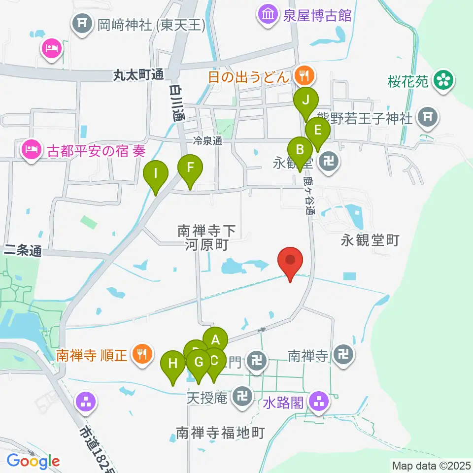 野村美術館周辺の駐車場・コインパーキング一覧地図