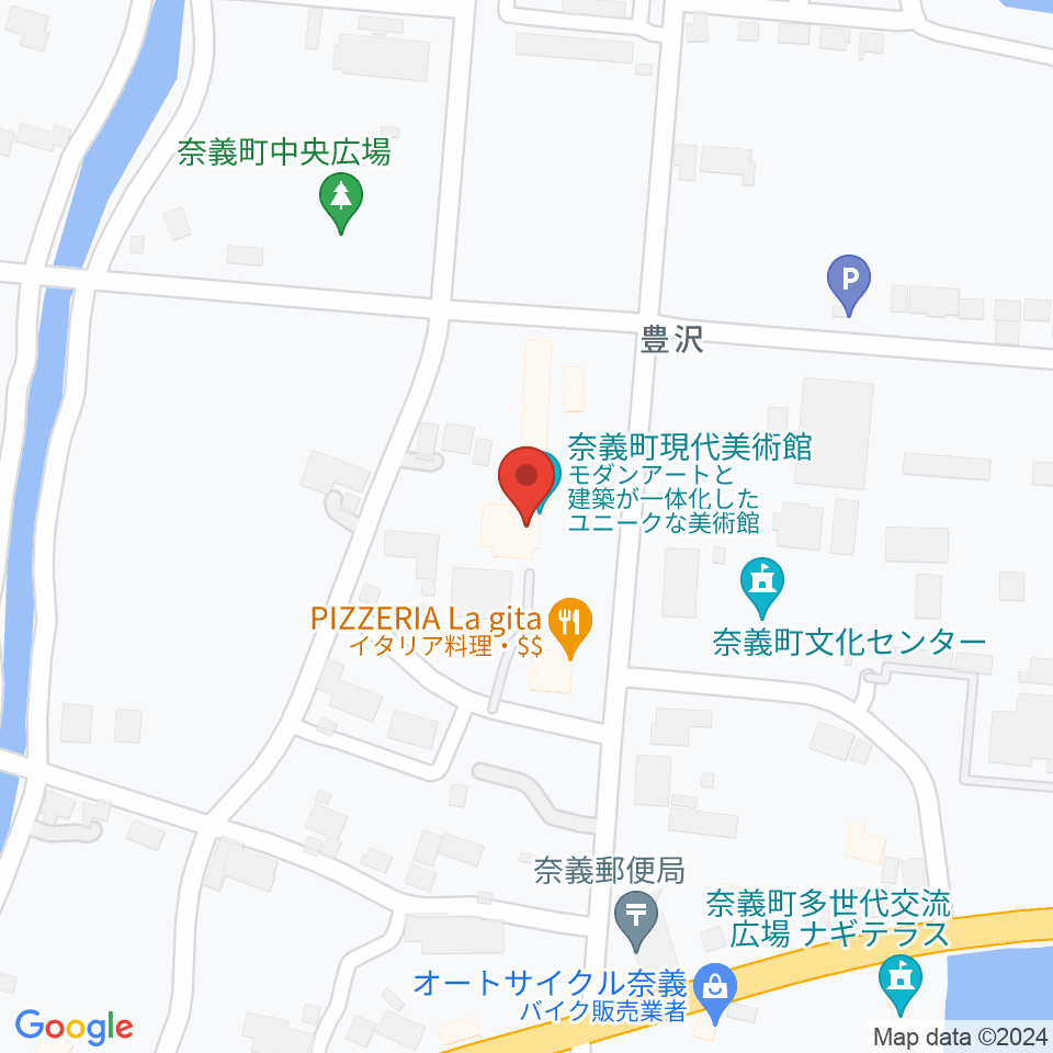 奈義町現代美術館（NagiMOCA）周辺の駐車場・コインパーキング一覧地図
