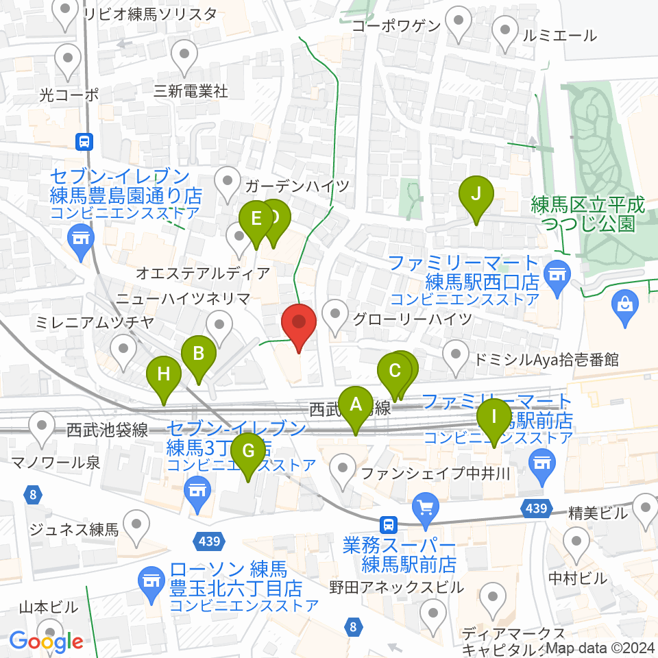 スタジオクレフ周辺の駐車場・コインパーキング一覧地図