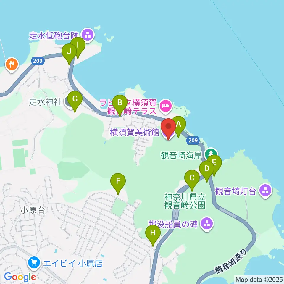 横須賀美術館周辺の駐車場・コインパーキング一覧地図