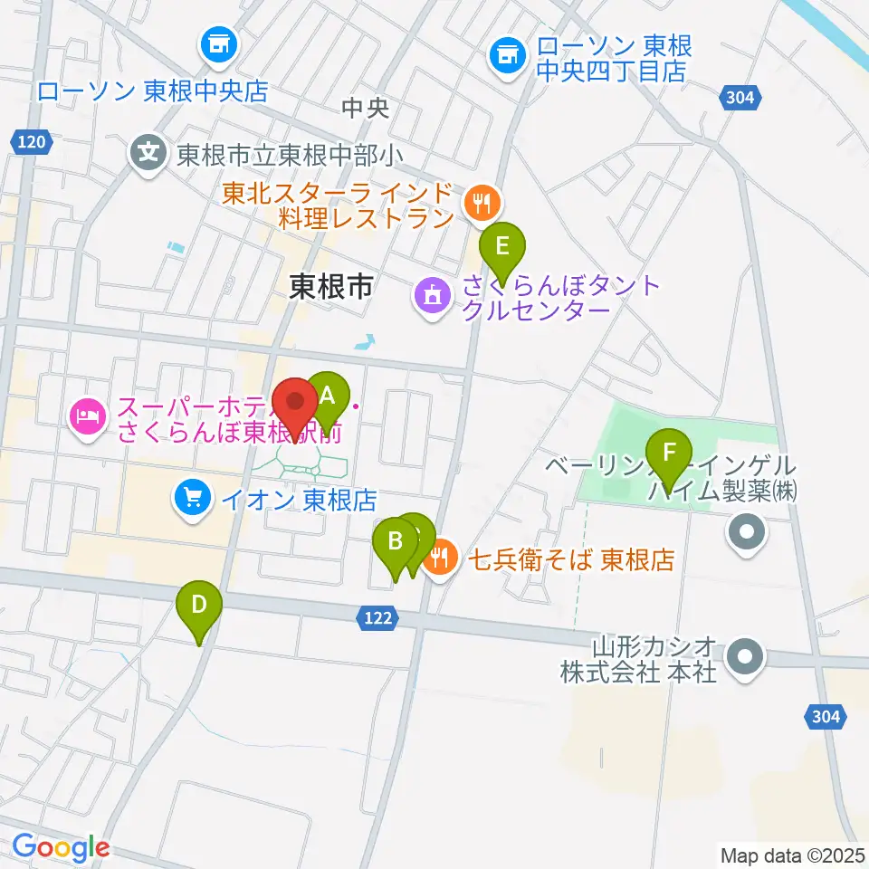 東根市美術館 まなびあテラス周辺の駐車場・コインパーキング一覧地図
