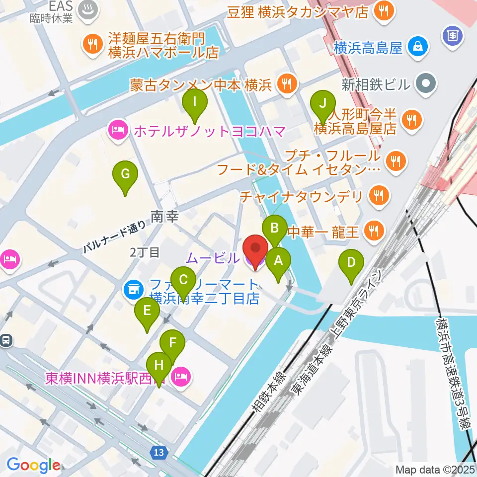 ヨコハマミントホール周辺の駐車場・コインパーキング一覧地図