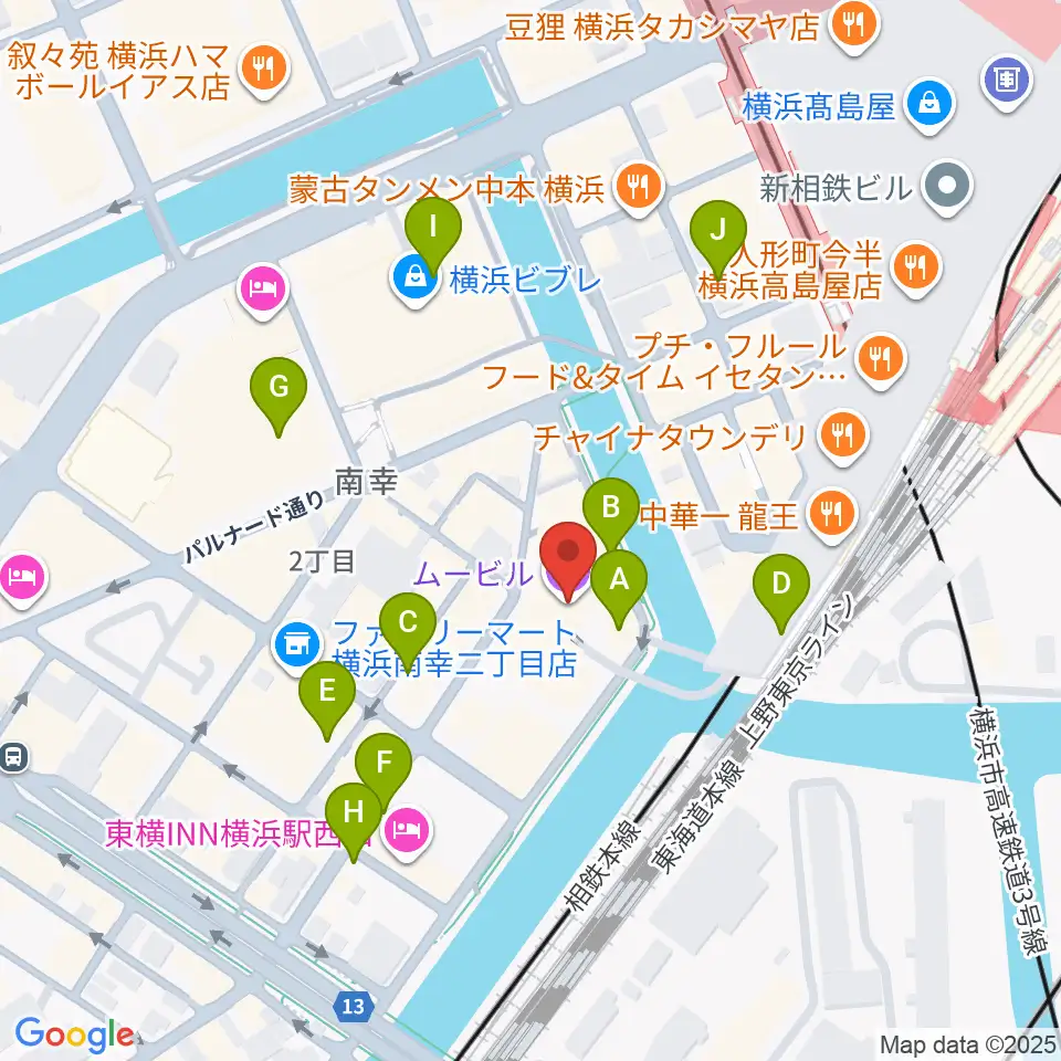 ヨコハマミントホール周辺の駐車場・コインパーキング一覧地図