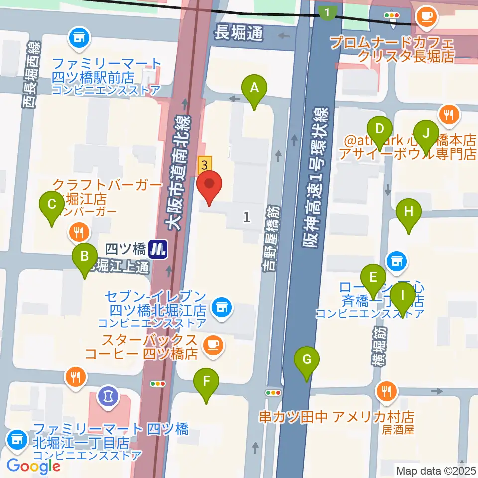 四ツ橋LMスタジオ周辺の駐車場・コインパーキング一覧地図