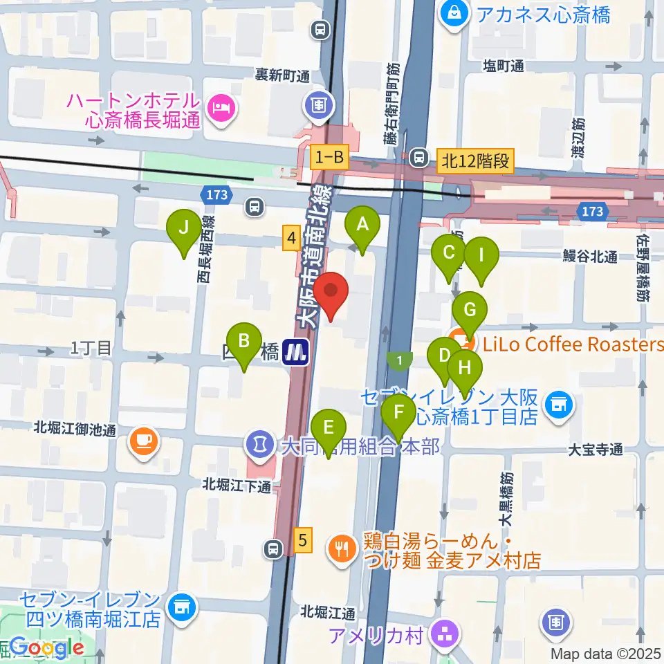 四ツ橋LMスタジオ周辺の駐車場・コインパーキング一覧地図