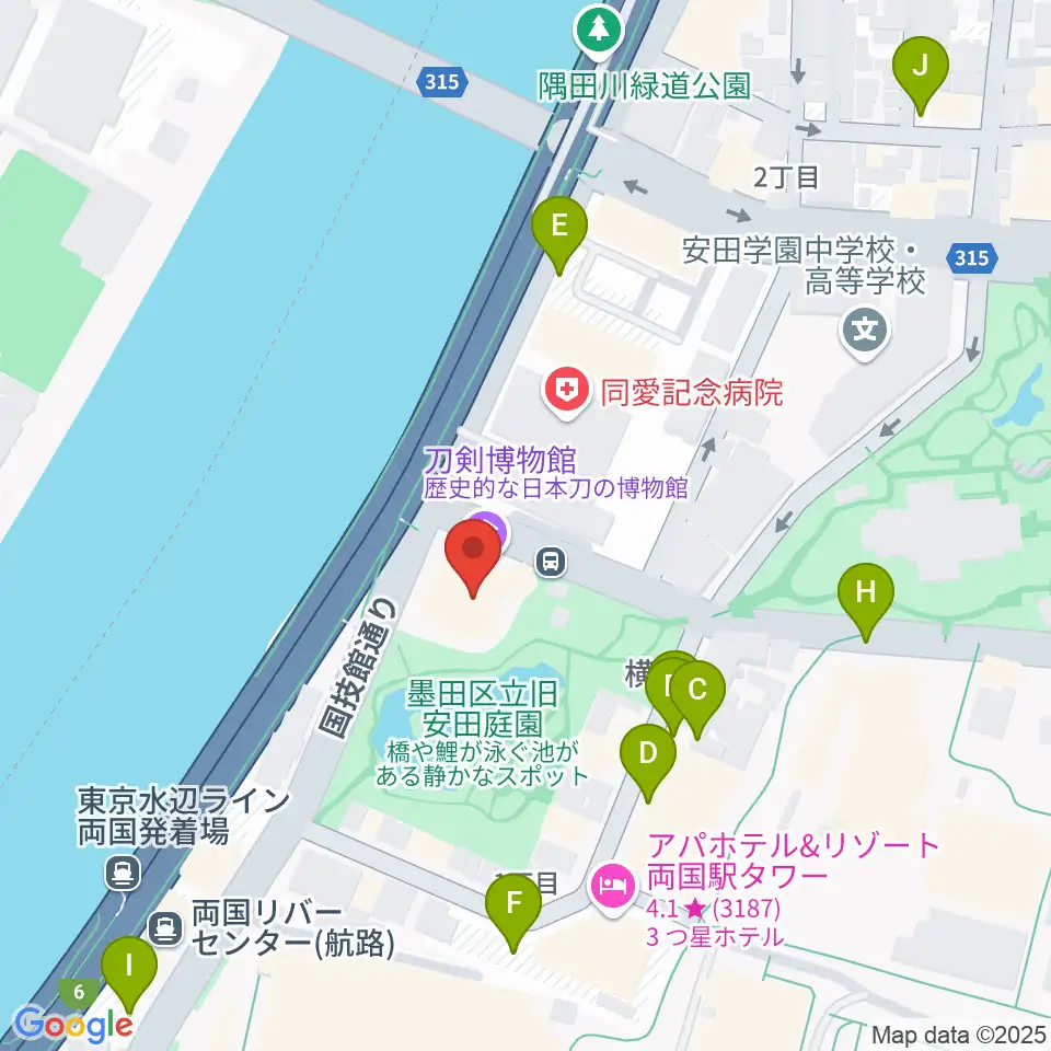刀剣博物館周辺の駐車場・コインパーキング一覧地図