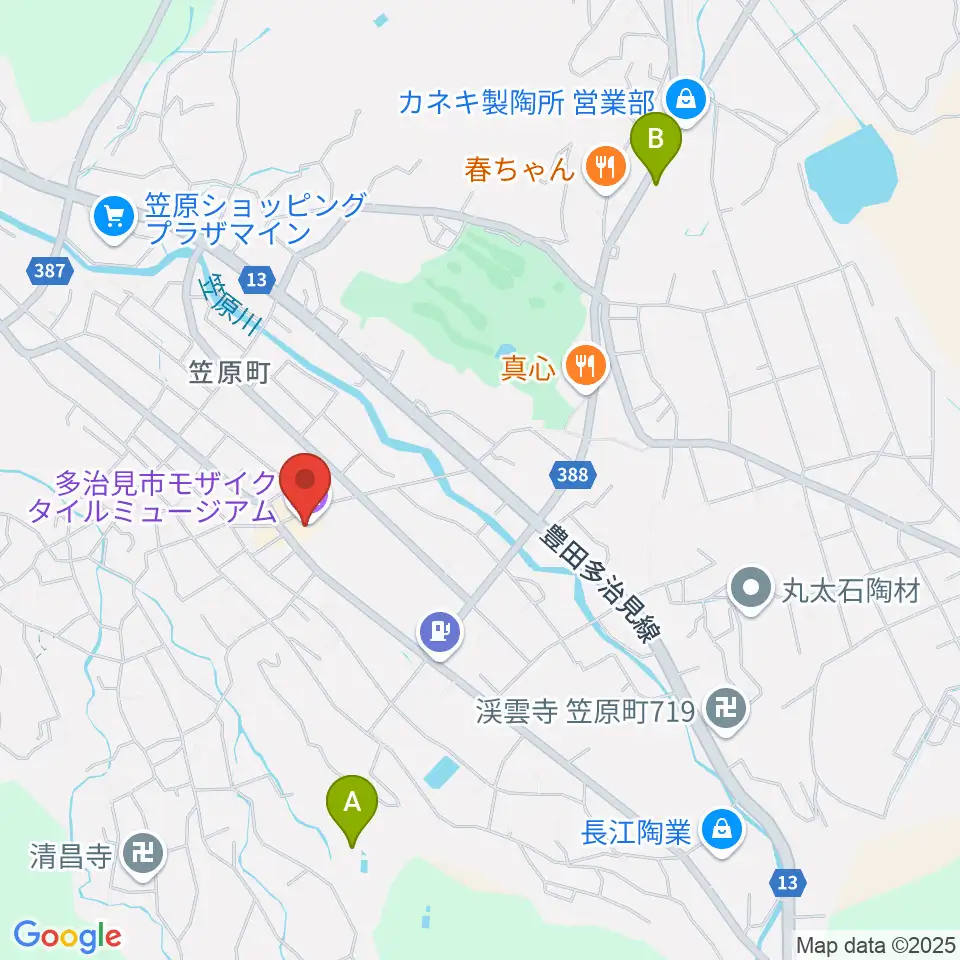 多治見市モザイクタイルミュージアム周辺の駐車場・コインパーキング一覧地図