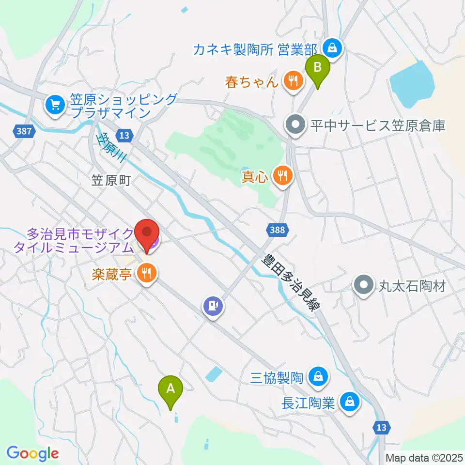 多治見市モザイクタイルミュージアム周辺の駐車場・コインパーキング一覧地図