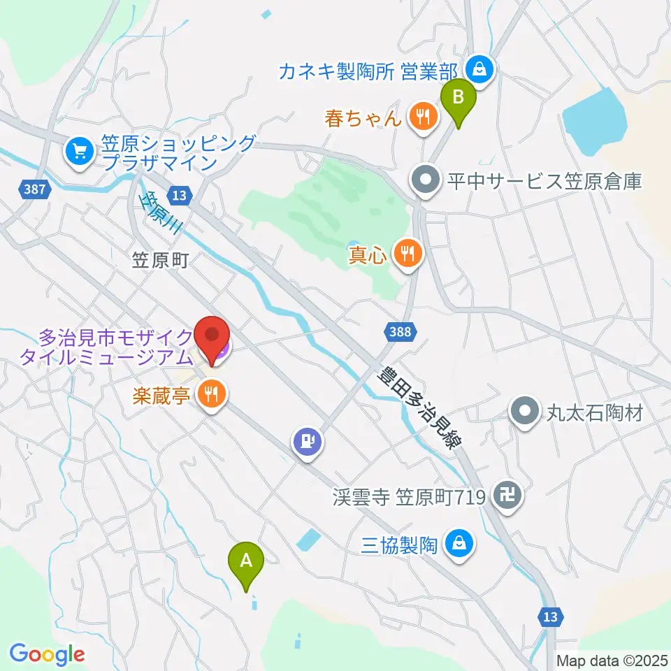 多治見市モザイクタイルミュージアム周辺の駐車場・コインパーキング一覧地図