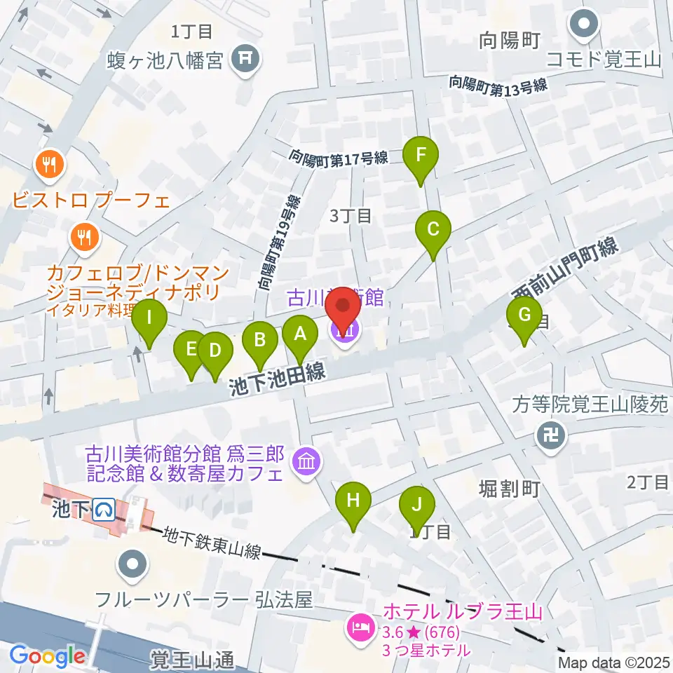 古川美術館周辺の駐車場・コインパーキング一覧地図
