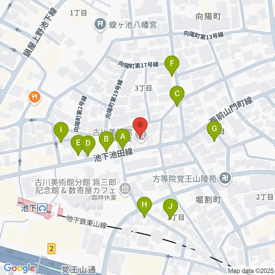 古川美術館周辺の駐車場・コインパーキング一覧地図