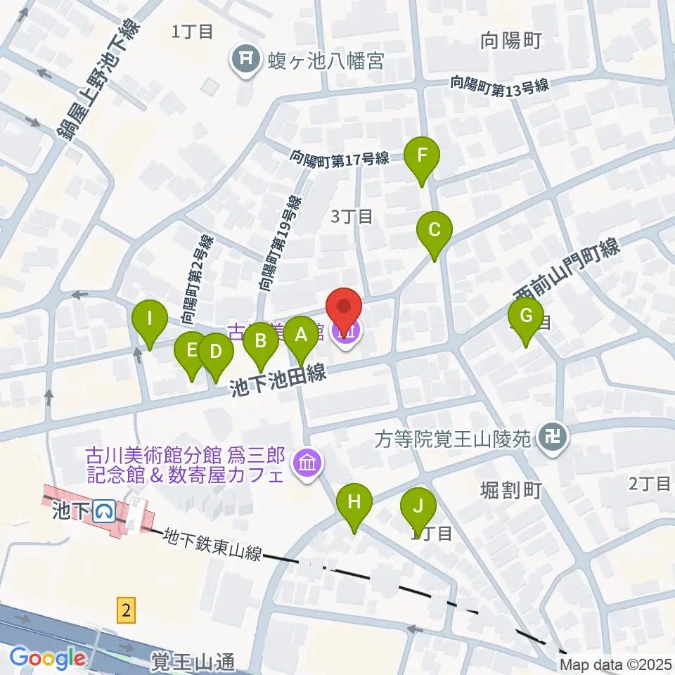 古川美術館周辺の駐車場・コインパーキング一覧地図