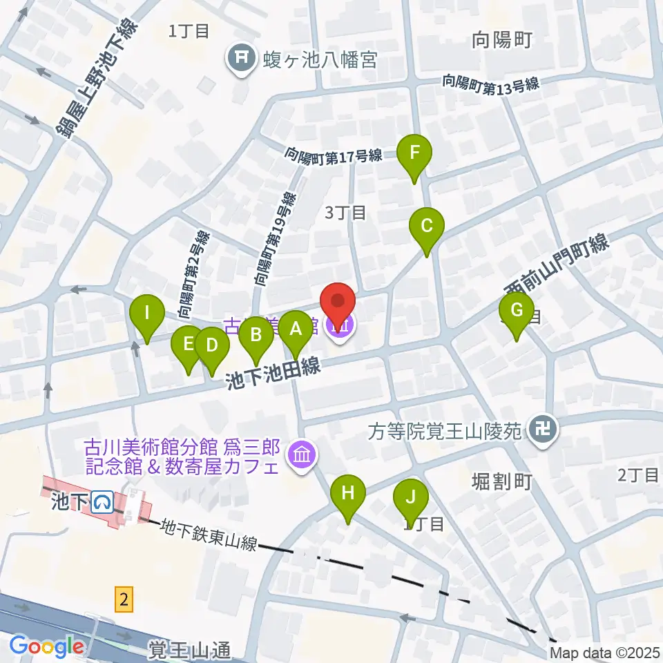 古川美術館周辺の駐車場・コインパーキング一覧地図