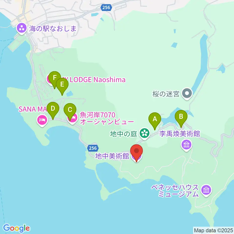 直島・地中美術館周辺の駐車場・コインパーキング一覧地図