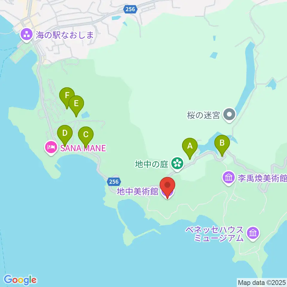直島・地中美術館周辺の駐車場・コインパーキング一覧地図