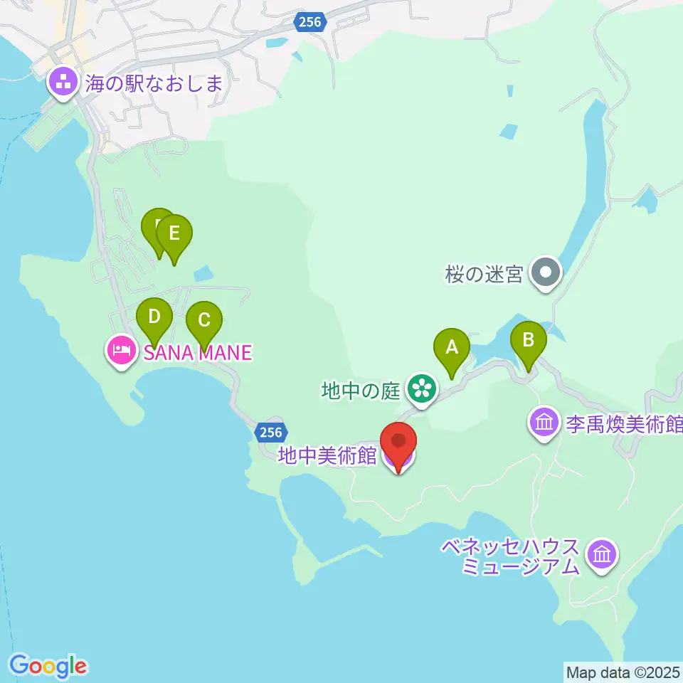 直島・地中美術館周辺の駐車場・コインパーキング一覧地図