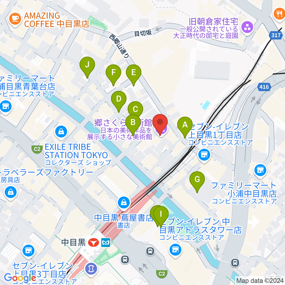 郷さくら美術館周辺の駐車場・コインパーキング一覧地図