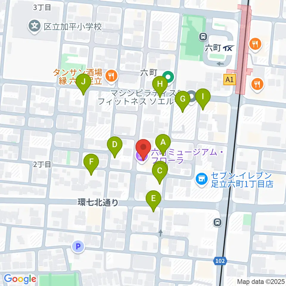 六町ミュージアムフローラ周辺の駐車場・コインパーキング一覧地図