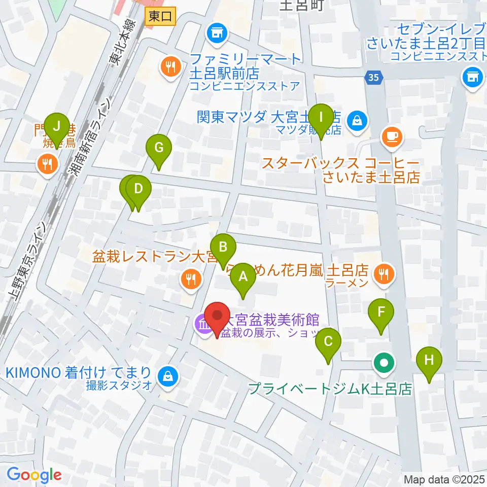 さいたま市大宮盆栽美術館周辺の駐車場・コインパーキング一覧地図