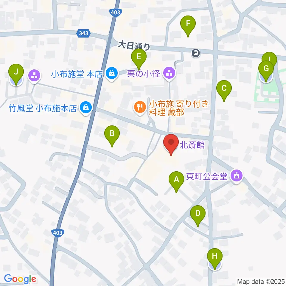 信州小布施北斎館周辺の駐車場・コインパーキング一覧地図
