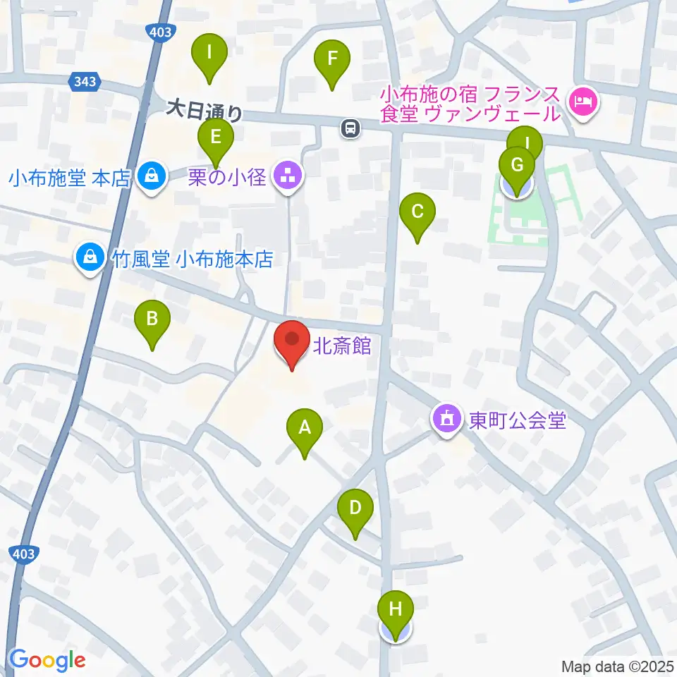 信州小布施北斎館周辺の駐車場・コインパーキング一覧地図