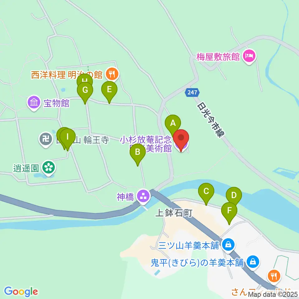 小杉放菴記念美術館周辺の駐車場・コインパーキング一覧地図