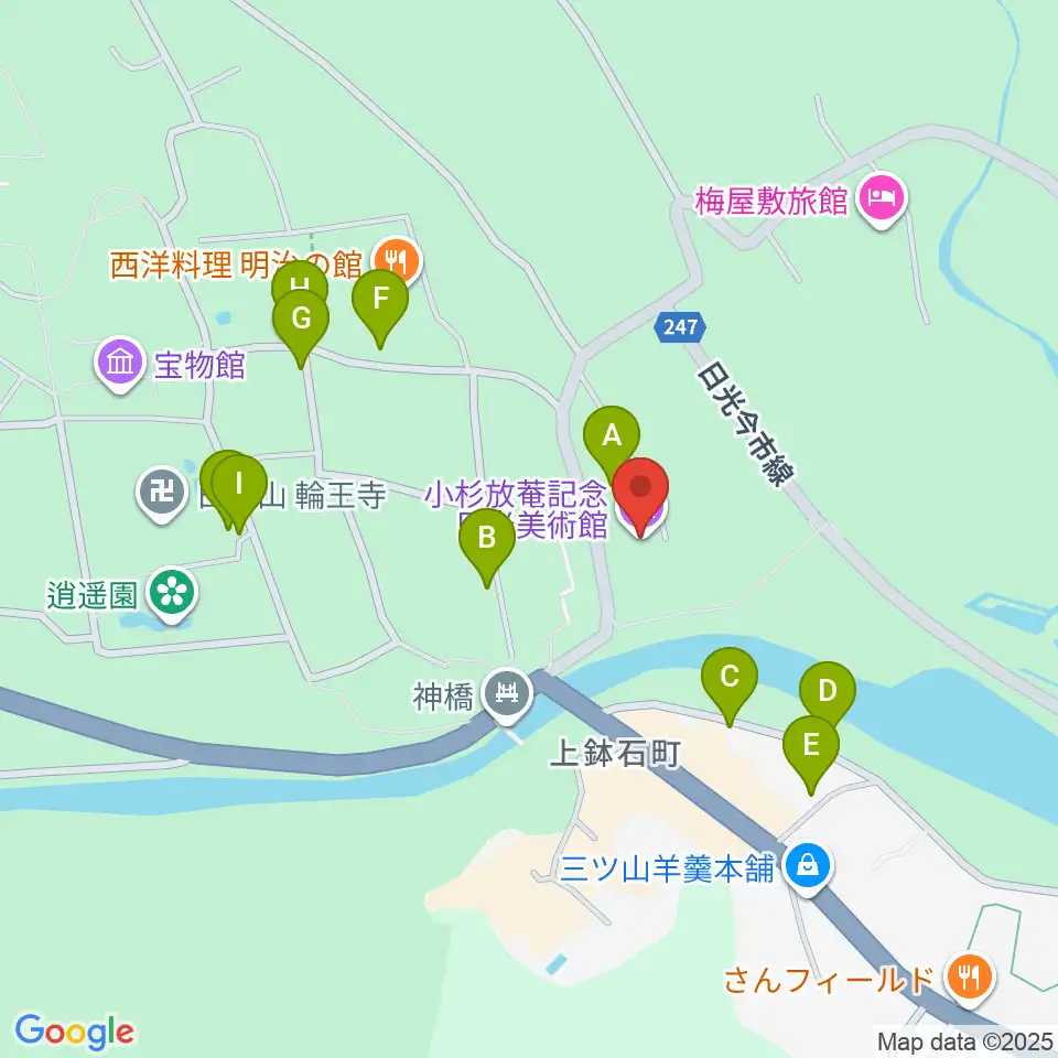小杉放菴記念美術館周辺の駐車場・コインパーキング一覧地図